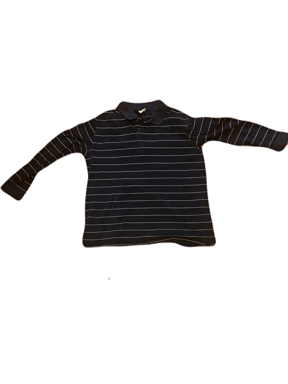 Boys Long Sleeve Navy Stripe Polo Shirt